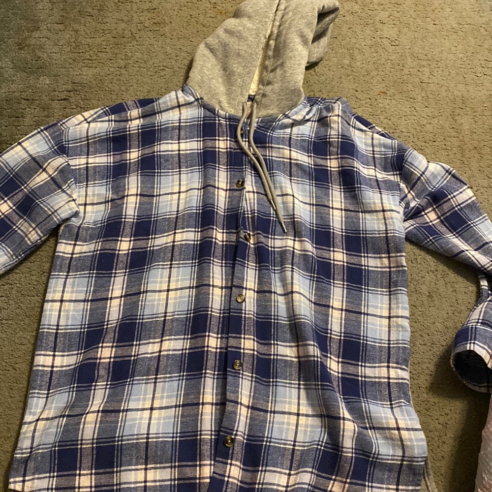 NOBO LARGE BLUE AND GREY FLANNEL